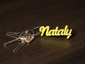 nataly keychain keychains 3d easy print 3d print model - Mito3D