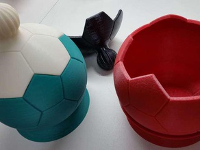balón de fútbol contenedor los contenedores dulces 3d print model - Mito3D