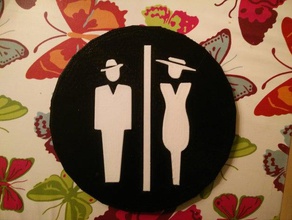 chic toilettes signe les signes et logos noir cliquez sur cool mignon logo multi-partie multicolore des blanc 3d print model - Mito3D