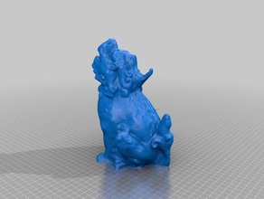 pippo, cane cinese statua del leone sculture Modello 3d Scansione animale art il creatura drago keychain modello la scansione 3d print model - Mito3D