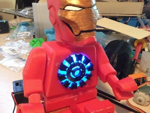 la lumière jusqu'lego iron man de modèle des robots led 3d print model - Mito3D