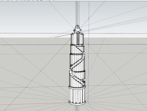 tour centrale des bâtiments structures 3d print model - Mito3D