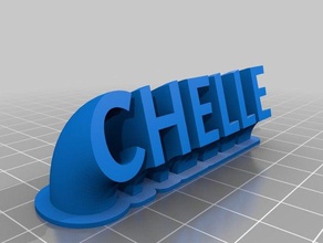 chelle customized sweeping name plate office 3d print model - Mito3D