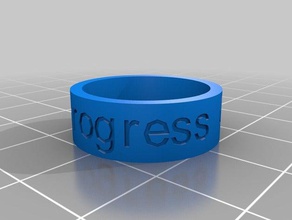 el progreso en silencio anillo los anillos personalizado 3d print model - Mito3D