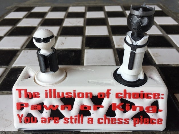 illusion choice chess asllexicon display king pawn piece pieces set stand gift life matrix morpheus neo olsen pawns game present prusa star labs 3d starlabs3d tinkercad todd toy 3D print model - Mito3D