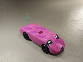 pig themed derby car toys & games lego pinewood race 3d print model - Mito3D