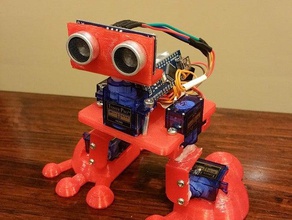 arduped 2 robótica 9g servo arduino robô brinquedo ultra-som 3d print model - Mito3D