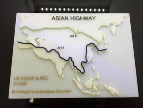 asian highway 1 6 through south korea 3d printing tests ah road 3d print model - Mito3D