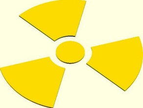 radioactive trefoil openscad signs logos customizer parametric symbol warning sign 3d print model - Mito3D