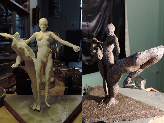 gehäutet Skulpturen Kunst Mädchen nackt poser 3D print model - Mito3D