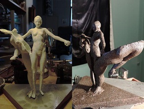skinned sculptures art girl nude poser 3d print model - Mito3D