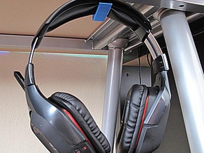 under-desk headphone hook audio audiophile headphones holder home ikea hack nosupport organization 3d print model - Mito3D
