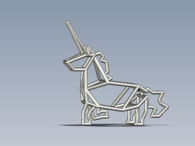 fat geometric unicorn animals 3D print model - Mito3D