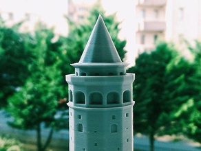 galata tower - solid repaired version buildings & structures towe istanbul kule turkey zaxe 3d print model - Mito3D