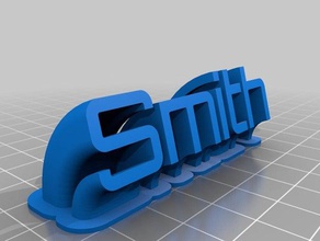 mrs smith sweeping name plate office customized 3d print model - Mito3D