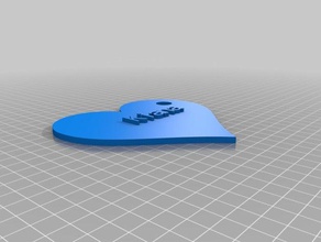 kiana del corazón llaveros personalizado 3d print model - Mito3D