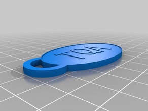 tqa oval keychain keychains customized 3d print model - Mito3D