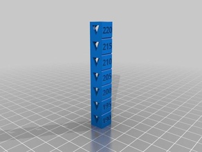 custom temperature calibration tower 190 - 220 3d printing tests customized 3d print model - Mito3D
