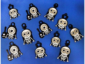 minions keychain magnets - skull skeleton version keychains halloween king minion 3d print model - Mito3D