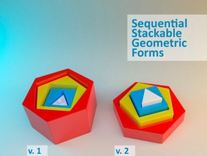 sequentielle stapelbar geometrische Formen Rätsel Bau-Spielzeug Spiel math toodles 3d print model - Mito3D