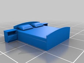 cama doble el modelo de los muebles 3d print model - Mito3D
