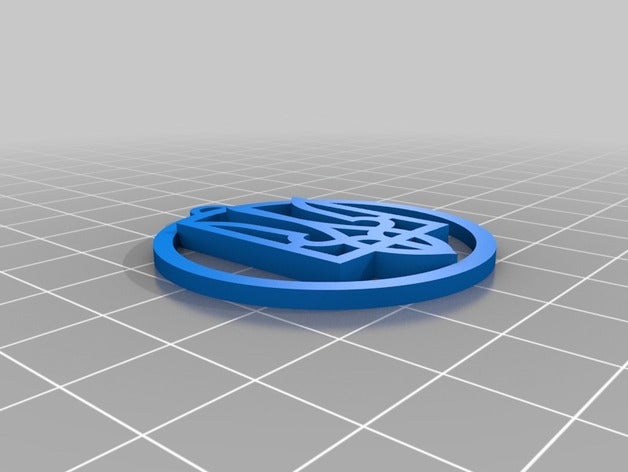 emblema de ucrania llaveros 3D print model - Mito3D