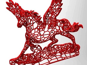 pegasus stil voronoi matematik sanatı 3d print model - Mito3D