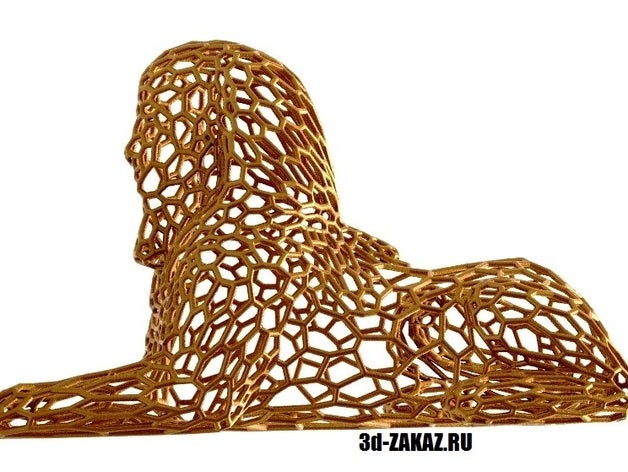 sfinge stile di voronoi matematica arte 3D print model - Mito3D
