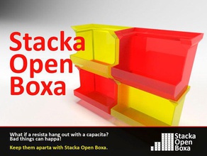 stacka open boxa organization box boxes container desk organizer stackable workbench 3d print model - Mito3D