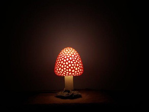 champignon lampe décor amanita de la l'abat-jour lumière l'éclairage muscaria les champignons l'ombre 3d print model - Mito3D