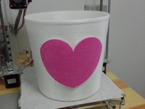 childish big-hearted wastebasket household supplies basket garbage trash waste 3d print model - Mito3D
