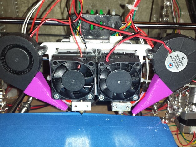 doble ventilador filamento de refrigeración montaje folger prusa i3 extrusor Impresora 3d las piezas 50mm soplador del dualstrusion extrusoras extrusión conducto folgertech tech 3D print model - Mito3D