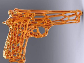 beretta stile voronoi math art 3d print model - Mito3D