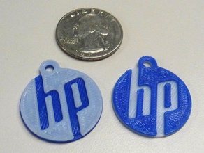 hp key chain give-away signs & logos 3d print model - Mito3D