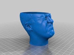 squinty head cup scans & replicas eli manning funny scan 3d print model - Mito3D