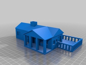 ranch house 3d print model - Mito3D