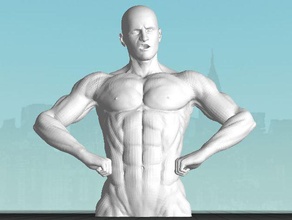 male bodybuilder 1 low poly people figure human man muscle sculpture 3d print model - Mito3D
