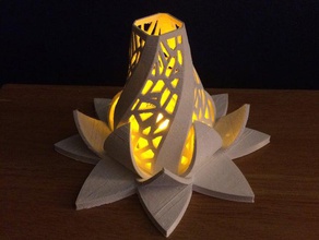 strahlende Blüte Dekor Blume Lampe Licht Liebe Blütenblätter strahlender rose twist voronoi 3d print model - Mito3D