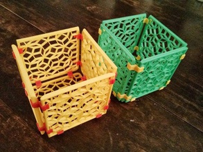 penrose lattice basket math art box container household 3d print model - Mito3D