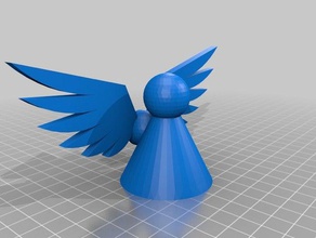 simple angel sculptures christmas ornament 3d print model - Mito3D