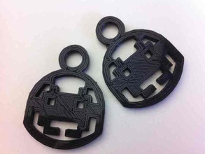 spaiinvaders keychains 3d print model - Mito3D