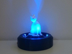 statua gatto led piedistallo sculture base cat la scultura 3d print model - Mito3D