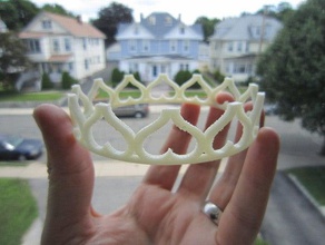 princess heart crown other 3d bezier jewelry openscad ornament toy 3d print model - Mito3D
