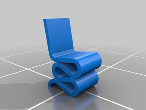 wave side chair model furniture 3d print model - Mito3D