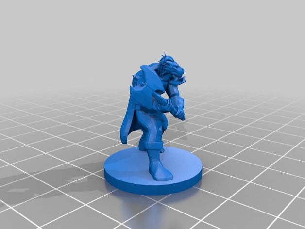 draconian fighter creatures dungeons dragons figurine monster 3D print model - Mito3D