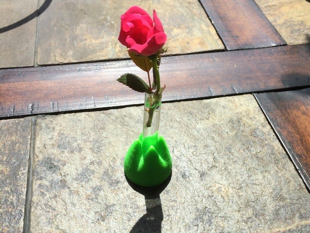 küçük tüp çiçek vazo açık ve bahçe biyoloji tutucu laboratuvar test tüpü 3D print model - Mito3D