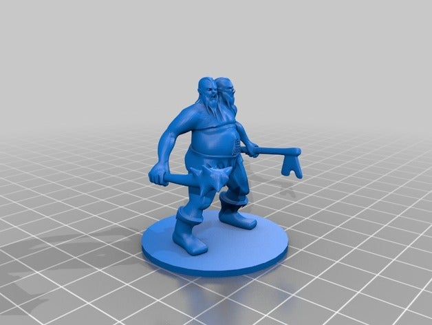 ettin creatures dungeons dragons figurine monster 3D print model - Mito3D