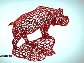 crimson rhino stile di voronoi matematica arte 3d print model - Mito3D