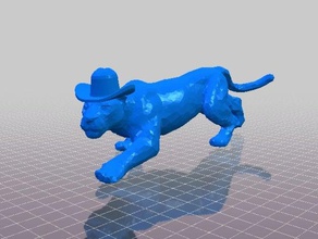 kovboy cougar heykeller couger şapkası şapka 3d print model - Mito3D