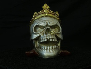 crowned skull sculptures crown head makerbotdigitizer scan 3d print model - Mito3D